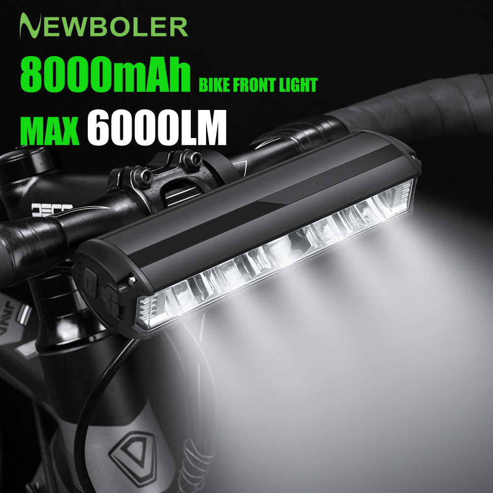 NEWBOLER Bicycle Light Front 6000Lumen Bike Light 8000mAh