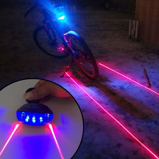 Waterproof Bike Lights Taillights LED Laser Safety Warning Bicycle Lights Red Blue