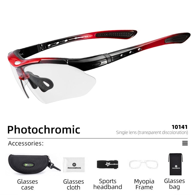 ROCKBROS Photochromic Polarized Cycling Sunglasses Full Frame