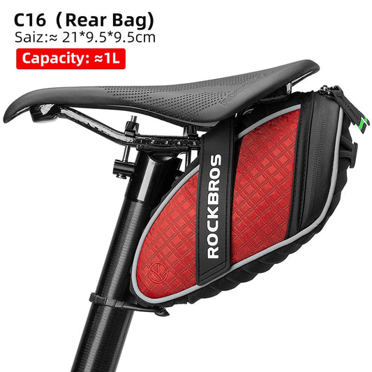 Bike Saddle Bag 1-1.5L Shockproof Bicycle Seatpost Bag  Rainproof Bike Bag Accessories