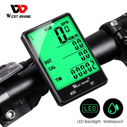Cycling Speedometer Digital Large Screen Waterproof LCD Backlight Wireless and Wired Bike Odometer Bicycle Computer
