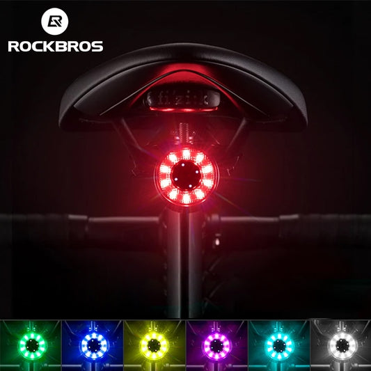 Bicycle Rear Light USB Charging Safety Warning Cycling Light Colorful Bicycle Tail Light